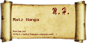 Matz Hanga névjegykártya